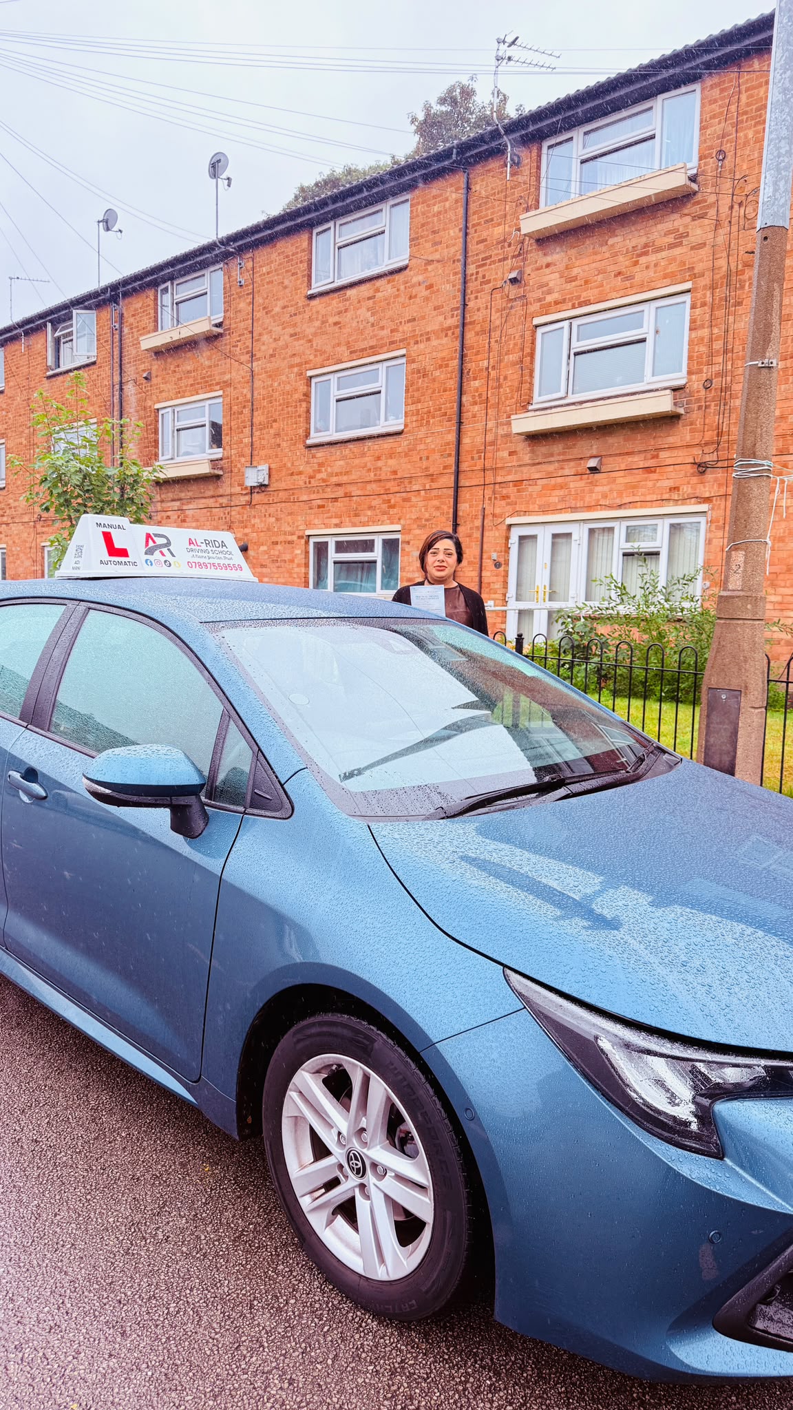 Student passing driving test with Al-Rida Driving School in dewsbury, wakefield, batley, mirfield, ossett, morley and surrounding areas