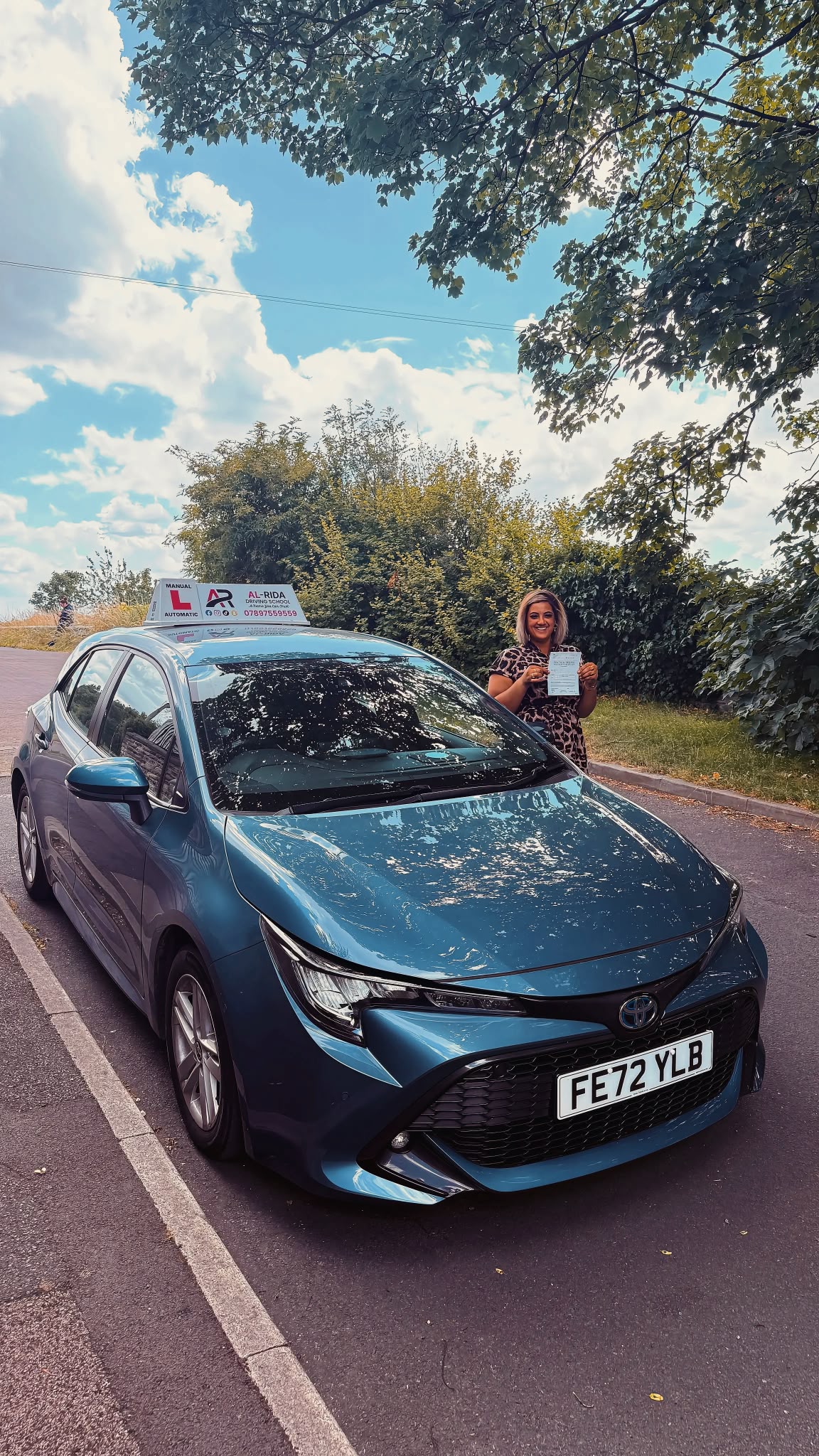 Student passing driving test with Al-Rida Driving School in dewsbury, wakefield, batley, mirfield, ossett, morley and surrounding areas