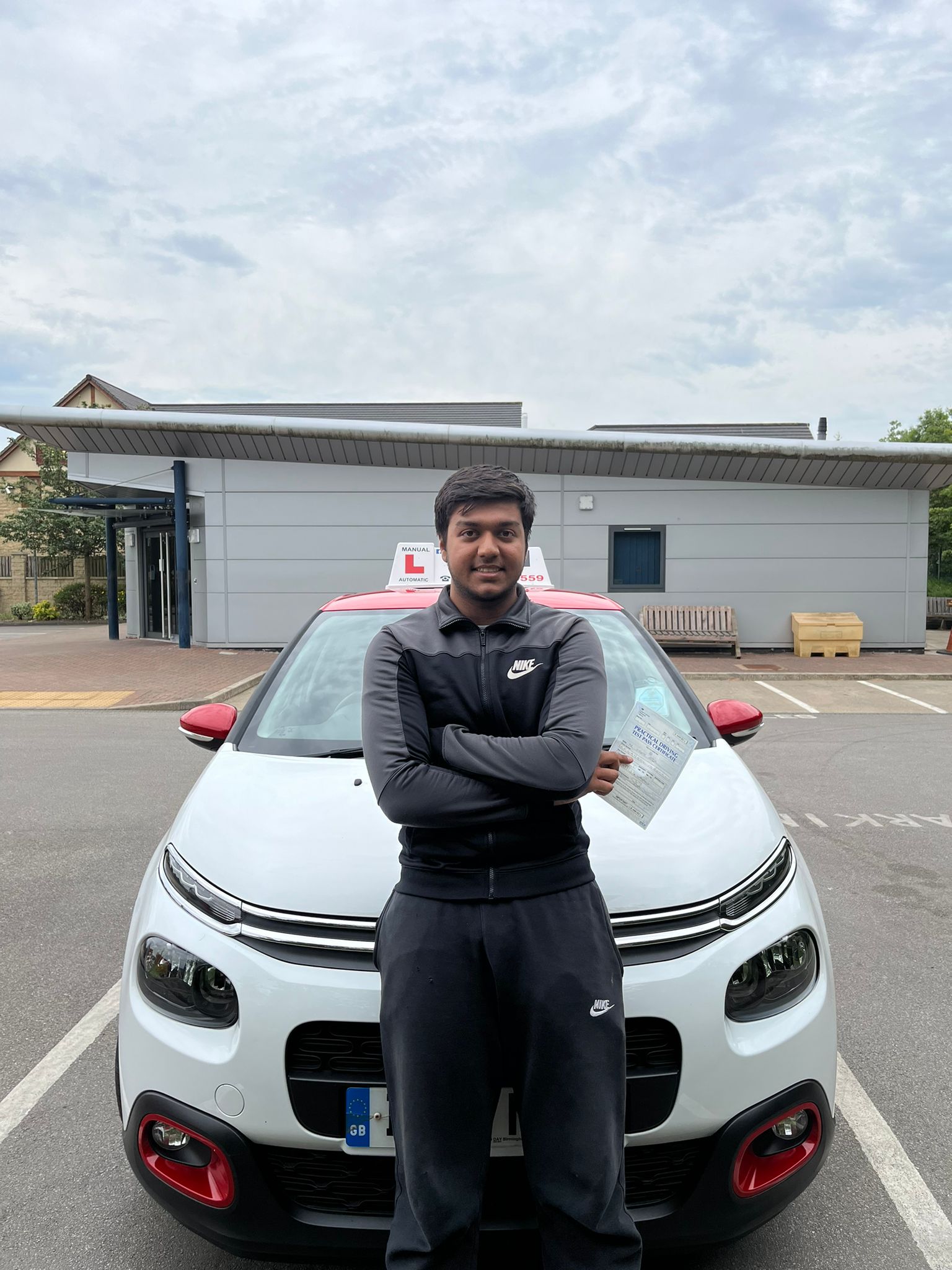 Student passing driving test with Al-Rida Driving School in dewsbury, wakefield, batley, mirfield, ossett, morley and surrounding areas